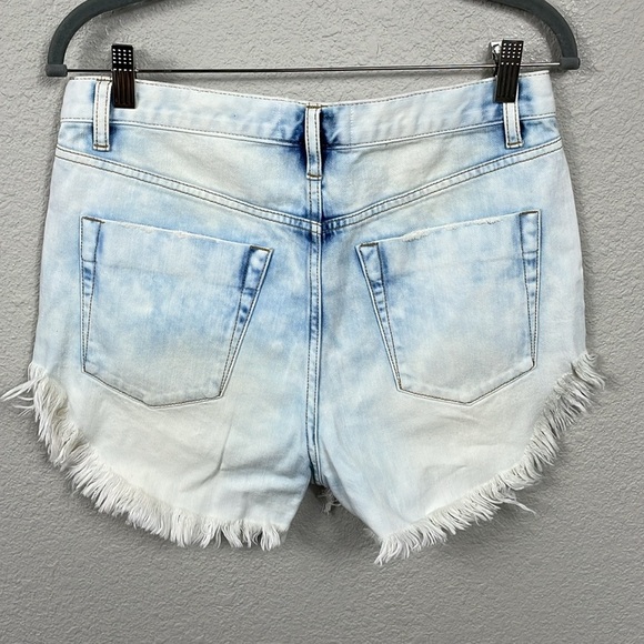 New One Teaspoon Outlaws Frayed Hem Cut Off Jean Shorts Beachy Cowgirl Sz 26 - Picture 3 of 7